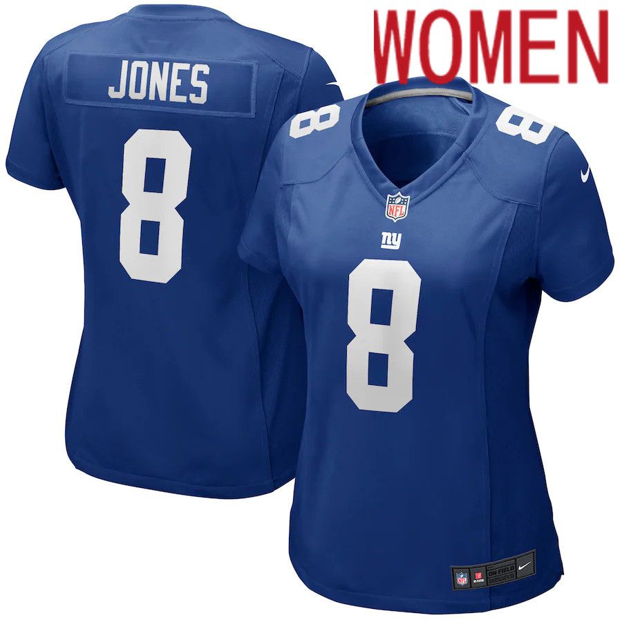 Women New York Giants #8 Daniel Jones Nike Royal Player NFL Jersey
